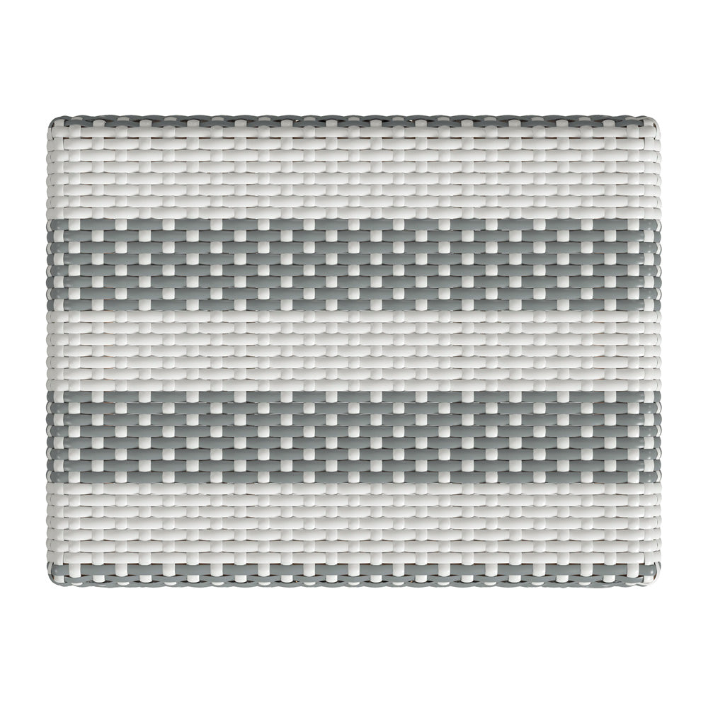 Butler Specialty Company - Robias 30 in. Seat Height Rectangular Rattan Bar Height Backless Stool with Footrest, Gray/White Stripe - 5604144_CLOSEOUT