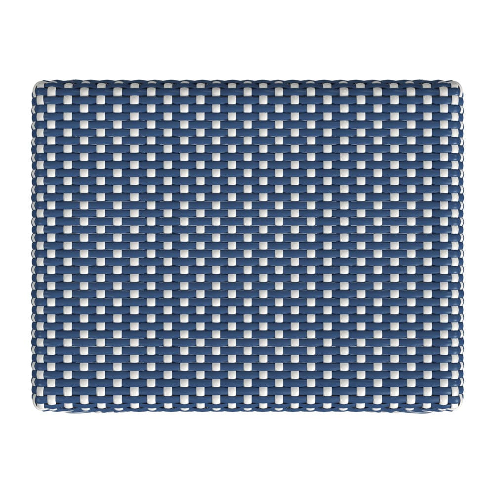 Butler Specialty Company - Robias 30 in. Seat Height Rectangular Rattan Bar Height Backless Stool with Footrest, Blue/White Dot - 5604303_CLOSEOUT
