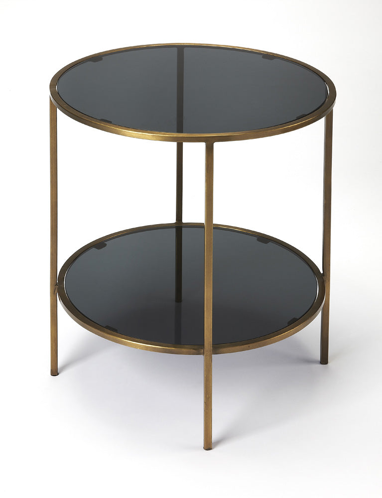 Butler Specialty Company - Roxanne Iron & Glass Side Table, Multi-Color - 3872140