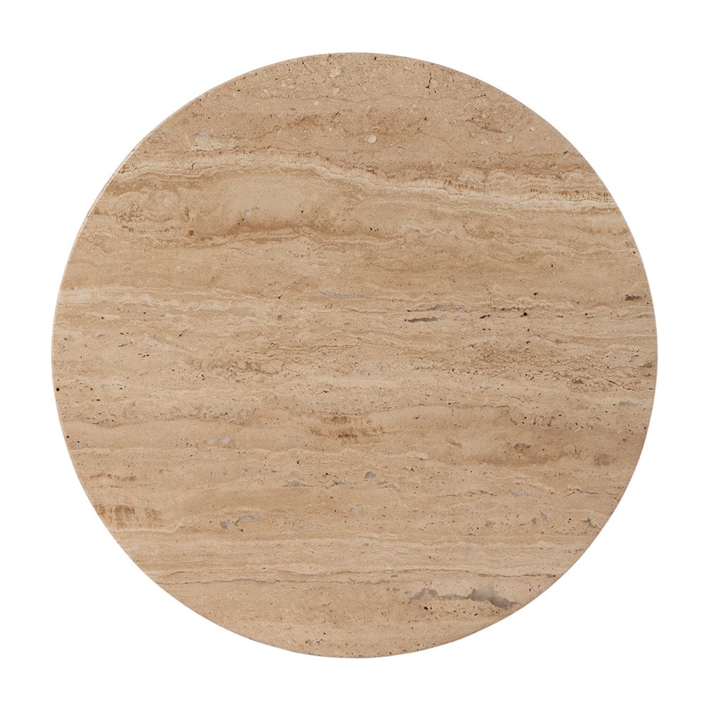 Butler Specialty Company - Ruby 15 in. W Round Fluted Travertine and Wood Side Table, Brown - 5813312 View 4