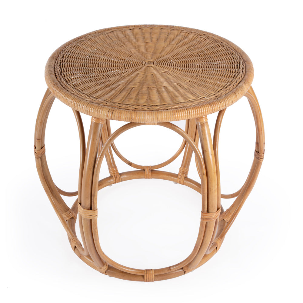 Butler Specialty Company - Savannah 28. in. W Round Woven Rattan End Table, Natural - 5777404