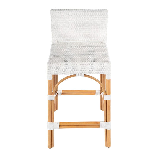 Butler Specialty Company - Serienna 24.5 in. Seat Height Rectangular Rattan Low Back Counter Stool, White - 5585304 View 2