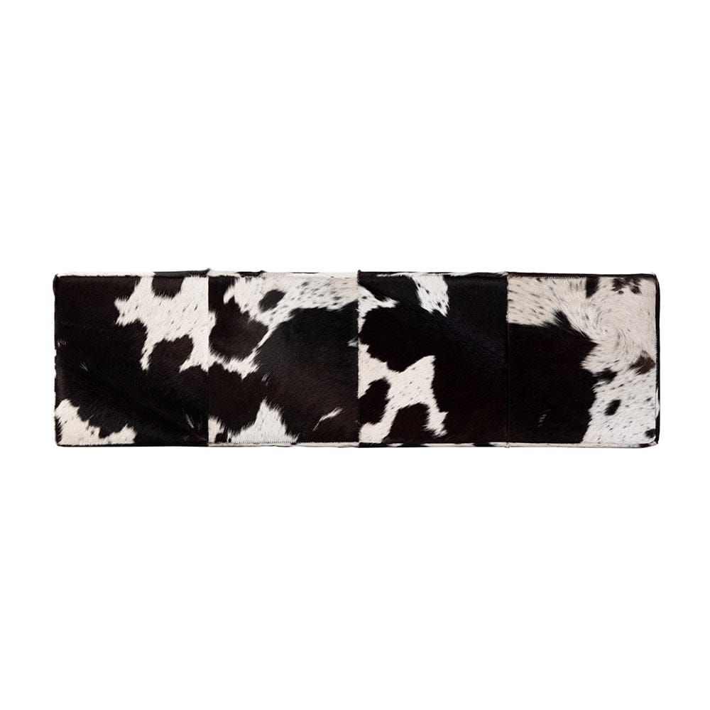 Butler Specialty Company - Stinson 54 in. W Rectangular Leather and Iron Accent Bench, Black and White - 5974373 View 4