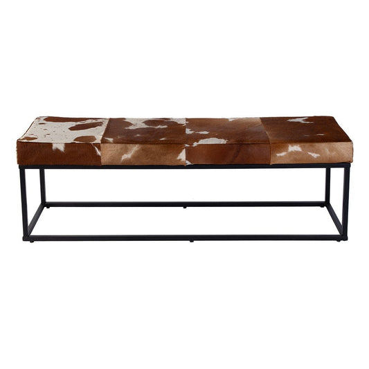 Butler Specialty Company - Stinson 54 in. W Rectangular Leather and Iron Accent Bench, White, Black, Brown - 5974503 View 2
