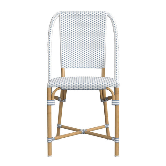 Butler Specialty Company - Tobias 18.5 in. Seat Height Outdoor Rattan and Metal Dining Side Chair, Baby Blue - 5647194 View 2