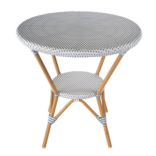 Butler Specialty Company - Tobias 30 in. W Outdoor Round Rattan and Metal Bistro Table, Blue - 5646194 View 2