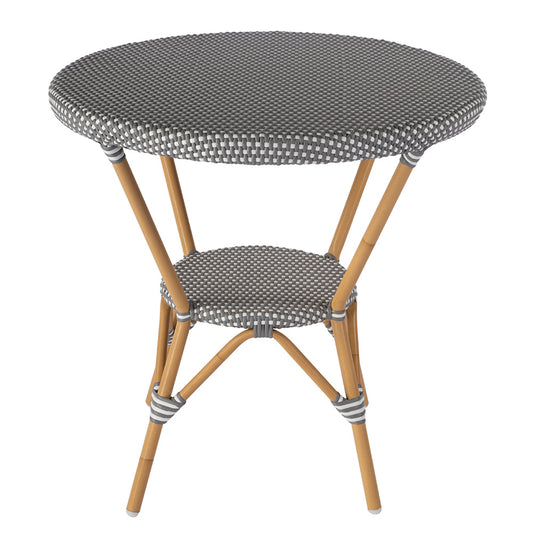 Butler Specialty Company - Tobias 30 in. W Outdoor Round Rattan and Metal Bistro Table, Gray and White - 5646329 View 2