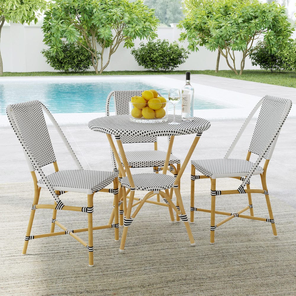 Butler Specialty Company - Tobias Indoor/Outdoor 30 in. W Round Rattan Bistro Table, Black/White - 5646434 view 6