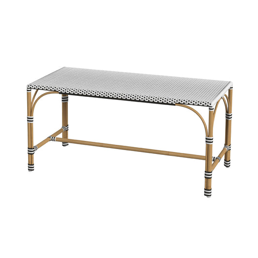 Butler Specialty Company - Tobias Indoor/Outdoor 40 in. W Rectangular Rattan Dining Bench, White/Black - 5650434