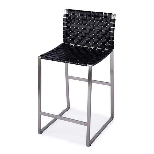 Butler Specialty Company - Urban Woven Leather 25" Counter Stool, Black - 5446034