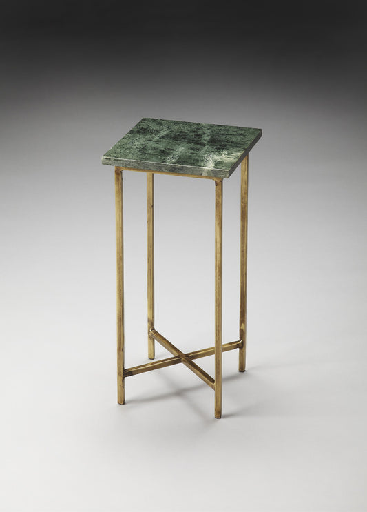 Butler Specialty Company - Versilia 9.5 in. W Round Green Marble & Metal Scatter Side Table, Green - 2869140