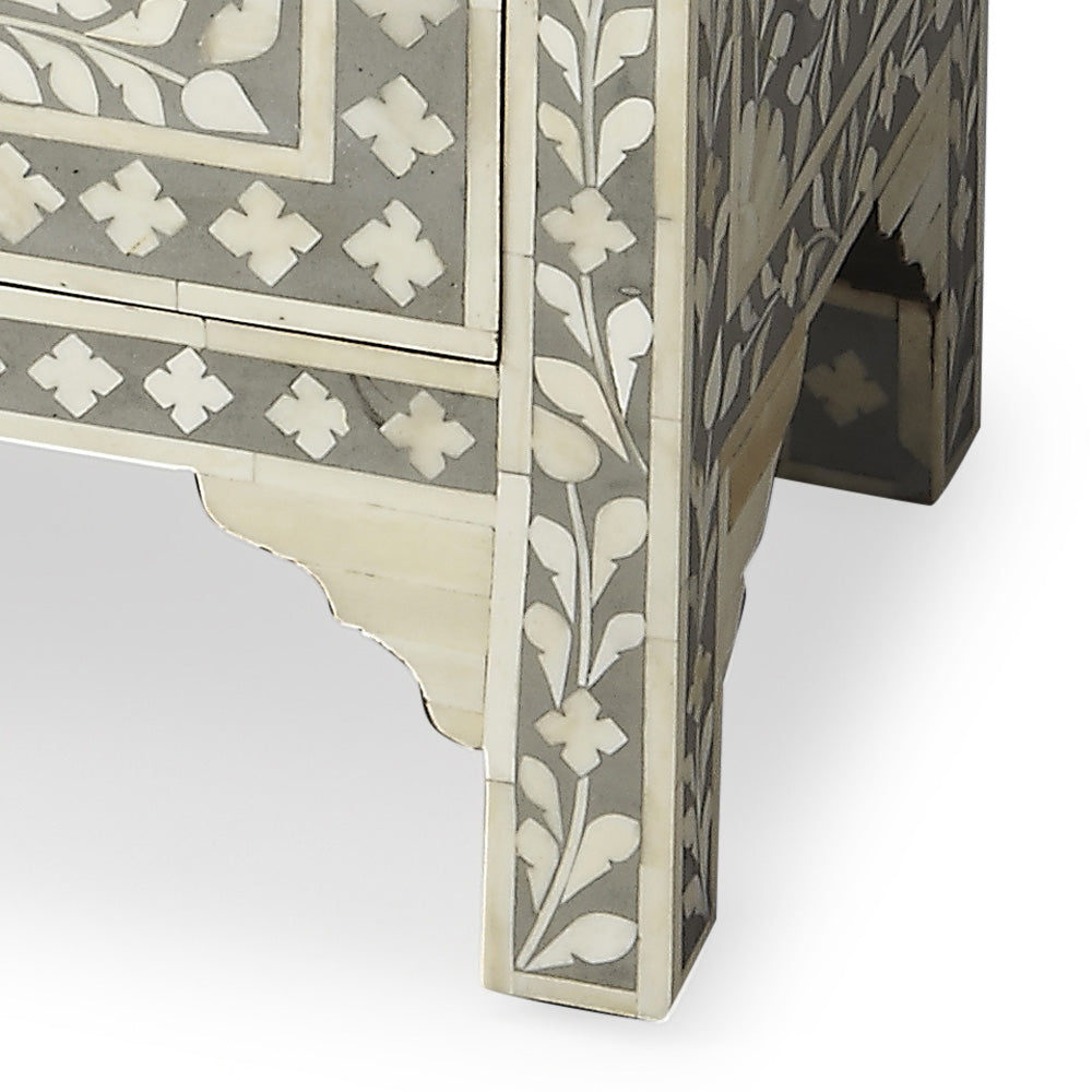 Butler Specialty Company - Vivienne 18 in. W Rectangular Bone Inlay & Wood 2 Drawer Accent Chest, Gray - 2865321