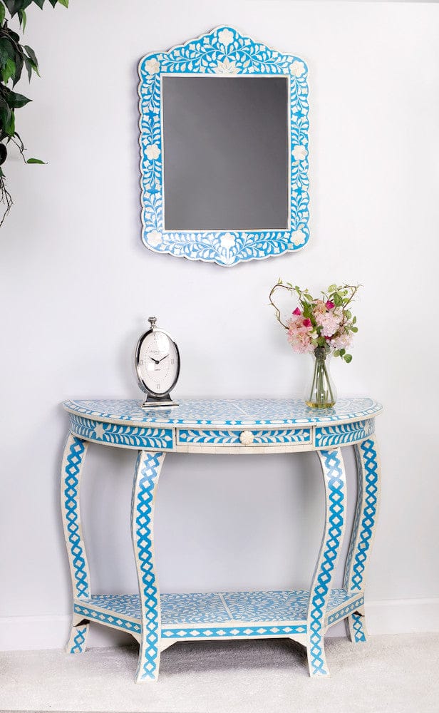 Butler Specialty Company - Vivienne Bone Inlay Demilune Console Table, Sky Blue - 3881319 view 7
