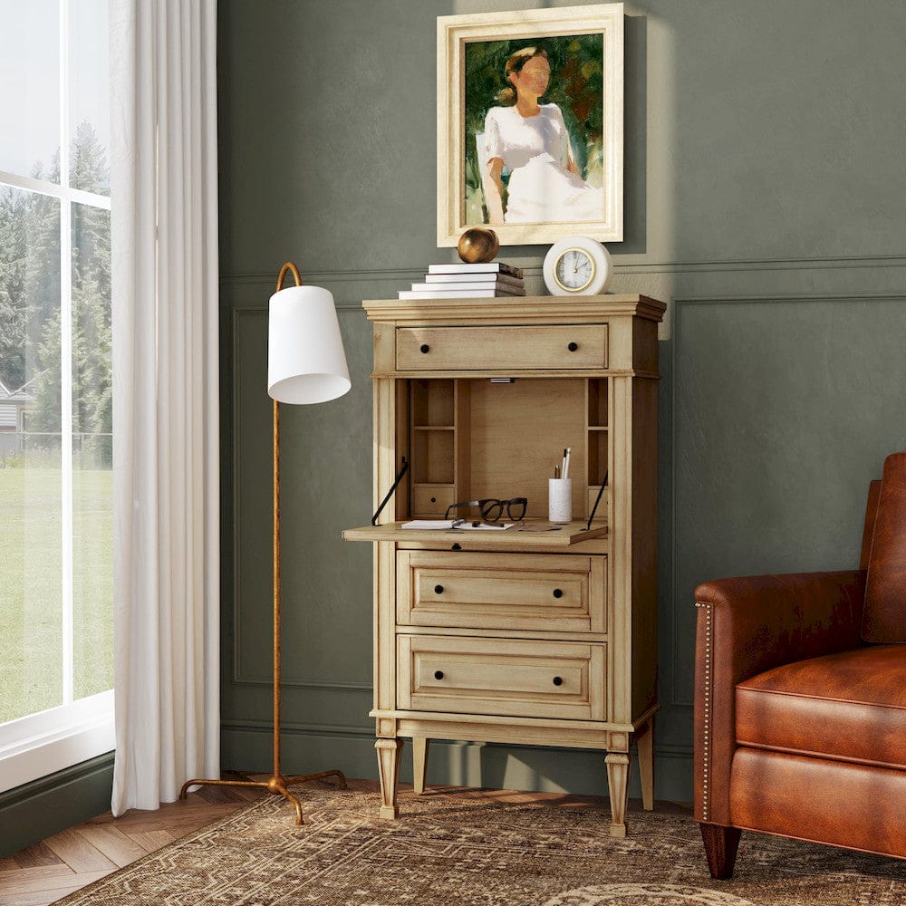 Butler Specialty Company - Wordsworth 52 in. H x 27.75 in. W Wood 5 Drawer Secretary Desk, Beige - 2126424 view 7