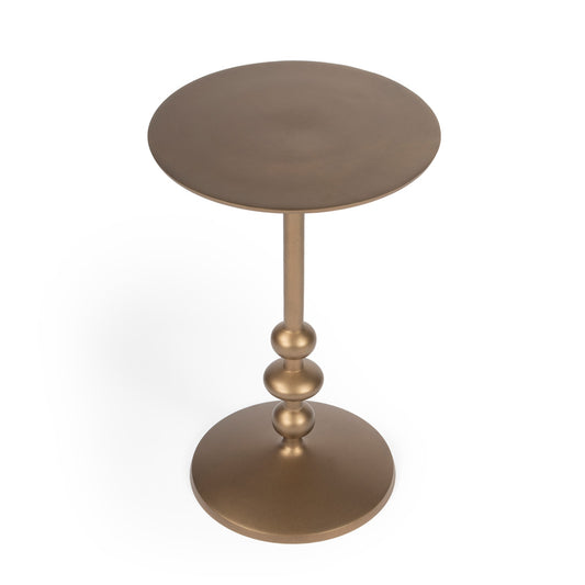 Butler Specialty Company - Zora 12 in. W Round Metal Indoor Pedestal Side Table, Gold - 9340392