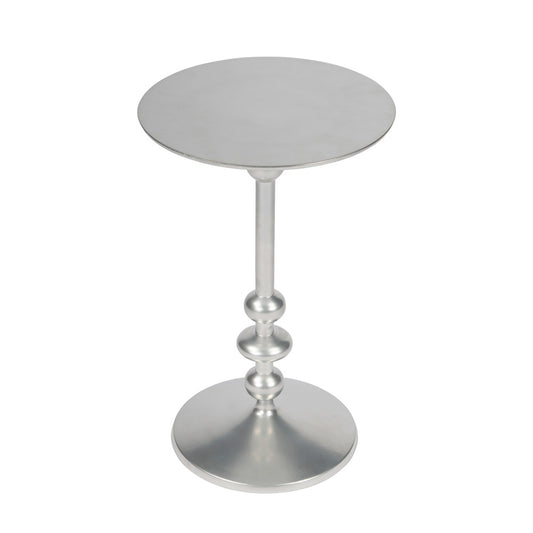 Butler Specialty Company - Zora 12 in. W Round Metal Indoor Pedestal Side Table, Silver - 9340220