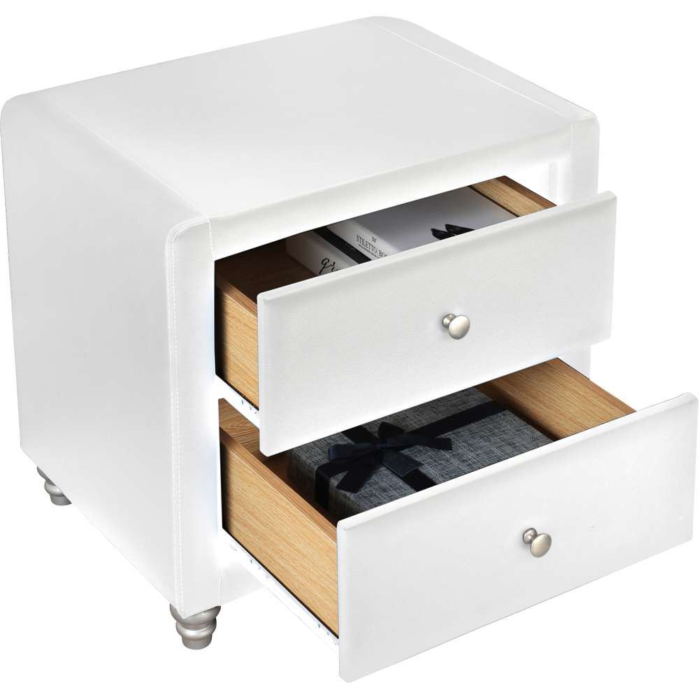 Camden Isle - Acton Platform Bed, King, White with 2 Nightstands - 132235 veiw 6