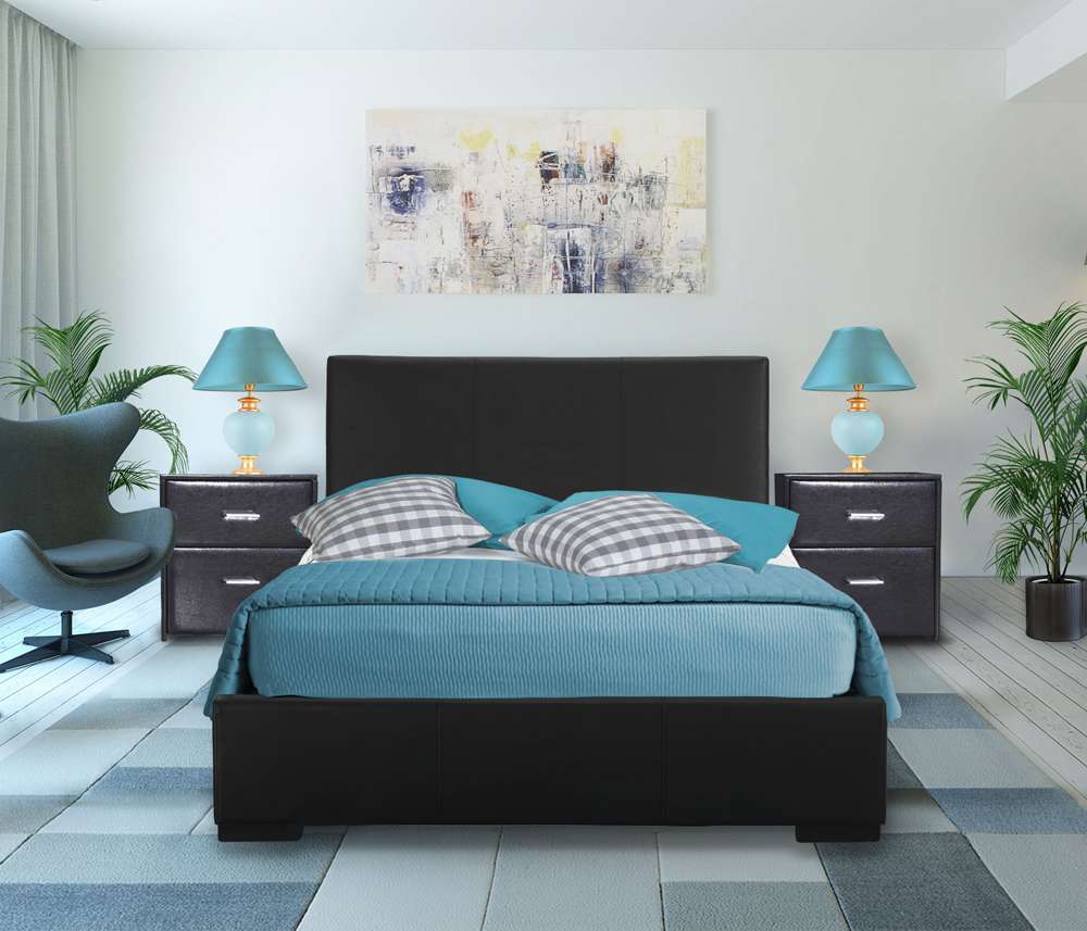 Camden Isle - Hindes Twin Black Upholstered Platform Bed - 86359 veiw 4