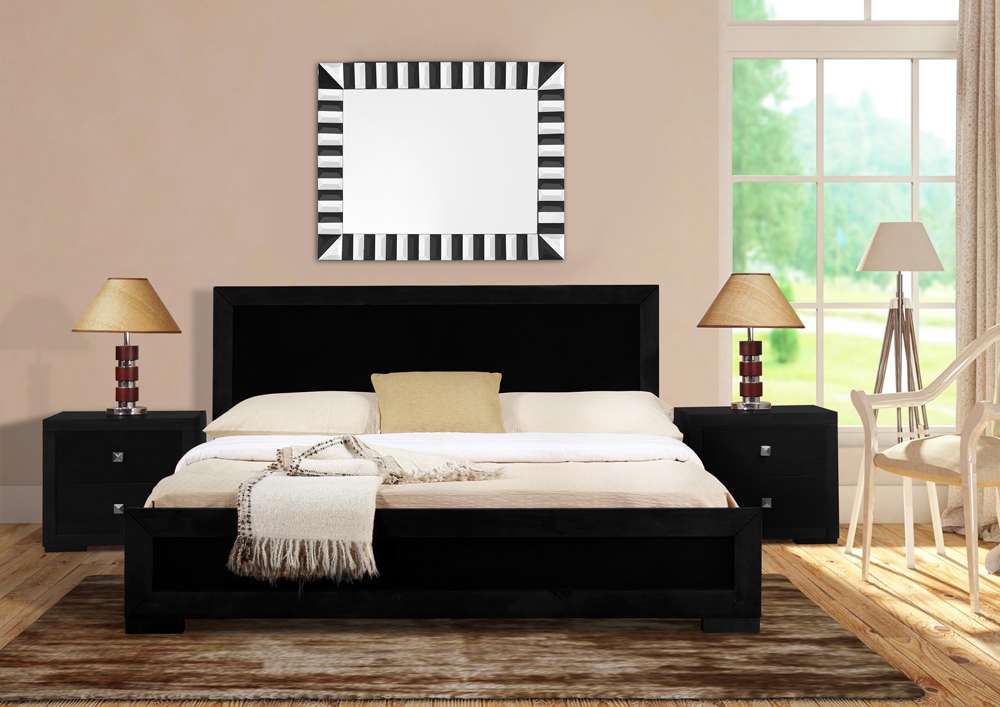 Camden Isle - Trent Wooden King Platform Bed in Black - 87012 veiw 3