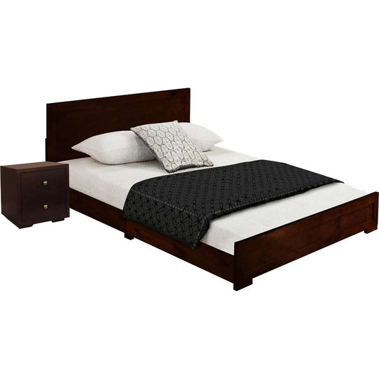 Camden Isle - Trent Wooden Platform Bed in Espresso, Twin with 1 Nightstand - 313030 veiw 2