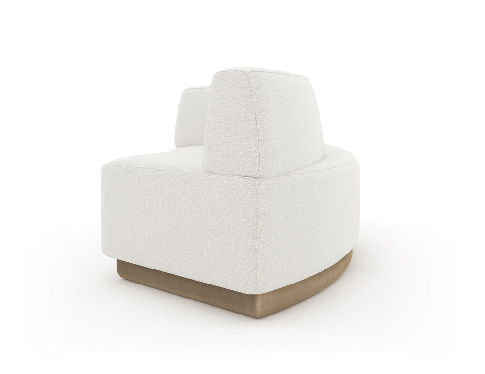 Caracole - Crescent Armless Loveseat in Brushed Gold paint - UPH-024-AL2-B_CLOSEOUT