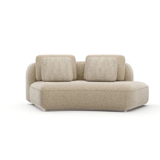 Caracole - Sasso RAF Curved Armless Loveseat - Oatmeal - UPH-426-RL3-B view 2