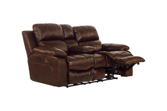 Catnapper - Positano Power Reclining Console Loveseat w/Storage & Cupholders in Cocoa - 649991268930689 veiw 2