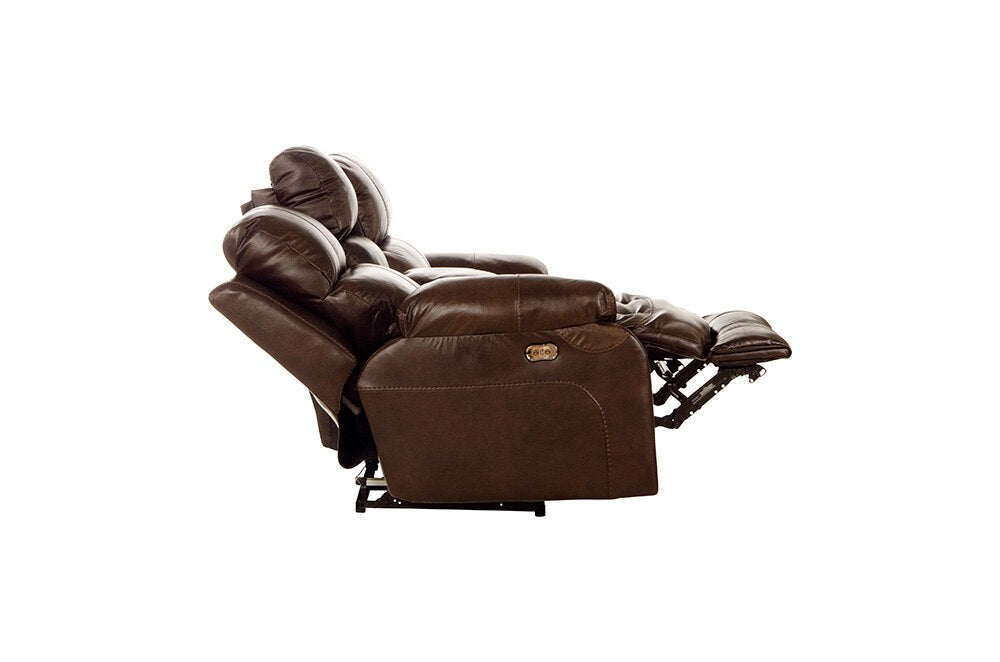 Catnapper - Positano Power Reclining Console Loveseat w/Storage & Cupholders in Cocoa - 649991268930689 veiw 8