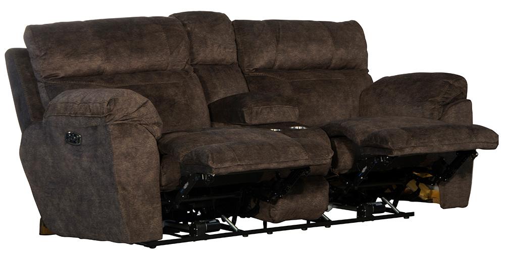 Catnapper - Sedona Power Headrest w/Lumbar Power Lay Flat Reclining Console Loveseat w/Storage & Cupholders in Mocha - 762229279329 veiw 2