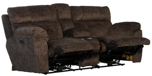 Catnapper - Sedona Power Headrest w/Lumbar Power Lay Flat Reclining Console Loveseat w/Storage & Cupholders in Mocha - 762229279329 veiw 2