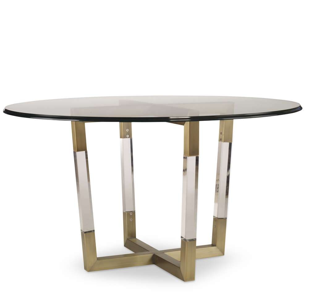 Century Furniture - Brass/Acrylic Base - With Glass Top 54in - 78D-803B-G_78G-981T-54 veiw 1