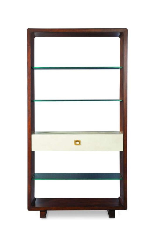 Century Furniture - Curate - Canvas Open Bookcase-Ivory - CT3013-IV veiw 2
