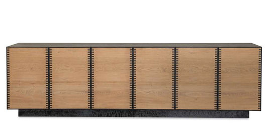 Century Furniture - Grand Tour Furniture Black Cerused, Natural Oak Wayland Large Media Console - SF6186-1 veiw 2