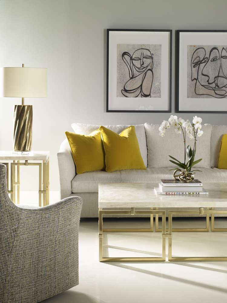 Century Furniture - Links Cocktail Table - Brass Base - SF5474 veiw 2