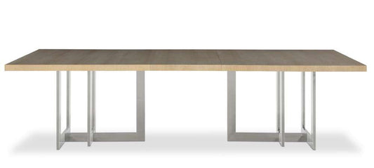 Century Furniture - Milan Blonde Cerused, Polished Stainless Steel Milan Dining Table - 841-308-V1 veiw 2