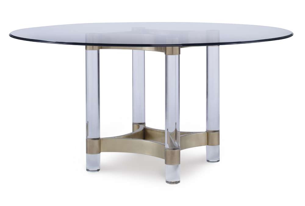 Century Furniture - Table Base-Antique Brass With Glass Top 60in - CRA-828B_78G-981T-54 veiw 1