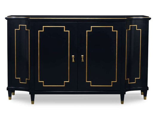 Century Furniture - Monarch Black, Gold, Brass Wendell Hall Cabinet - MN5876 veiw 2