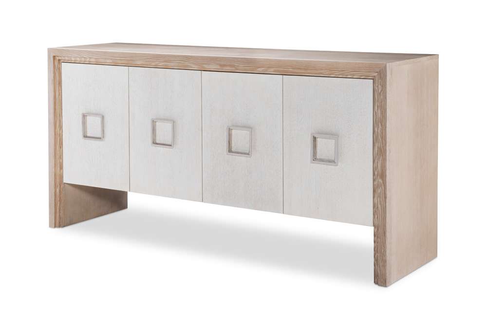 Century Furniture - Details Case Blonde Cerused, Coconut, Polished Nickel Wythe Four Door Credenza - CR1-504-V1 veiw 1