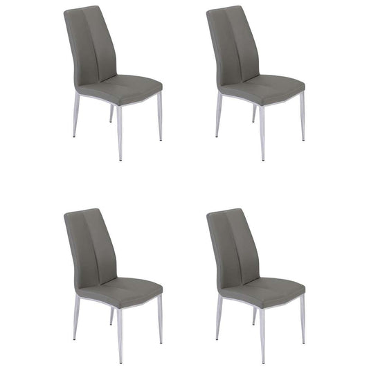 Chintaly - Abigail Side Chair W/ Chrome Legs in Grey PU (Set of 4) - ABIGAIL-SC-GRY veiw 2