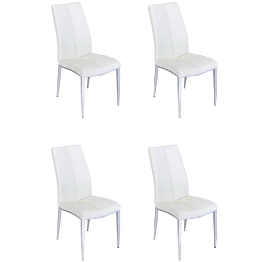 Chintaly - Abigail Side Chair with Chrome Legs in White (Set of 4) - ABIGAIL-SC-WHT-TX veiw 2
