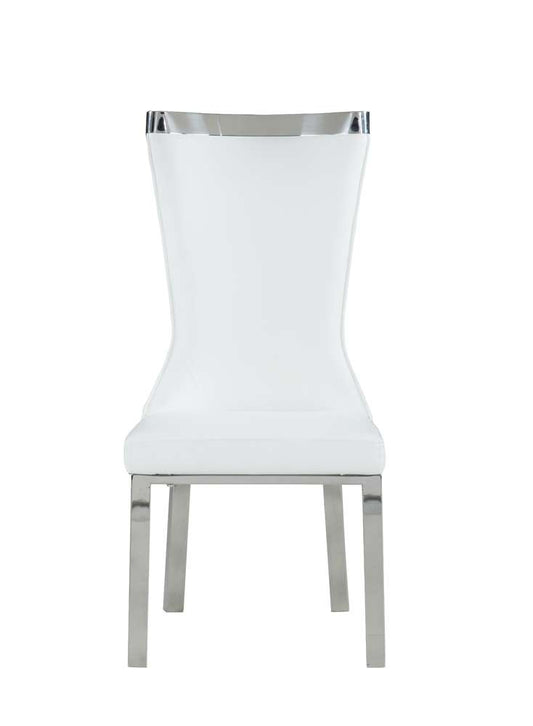 Chintaly - Adelle Contemporary Curved Back Side Chair in White (Set of 2) - ADELLE-SC-WHT veiw 2