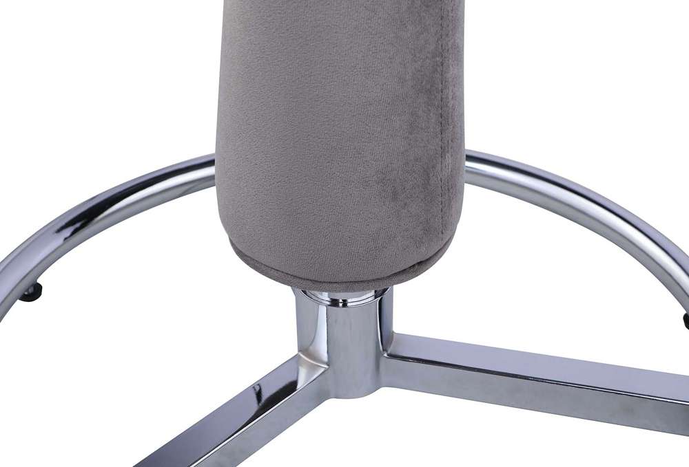 Chintaly - Daniella Contemporary Round Glass Pub Table w/ Upholstered Pedestal - DANIELLA-PUB veiw 3