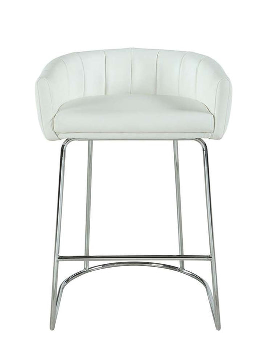 Chintaly - Denise Contemporary Channel Back Counter Stool - DENISE-CS-WHT veiw 2