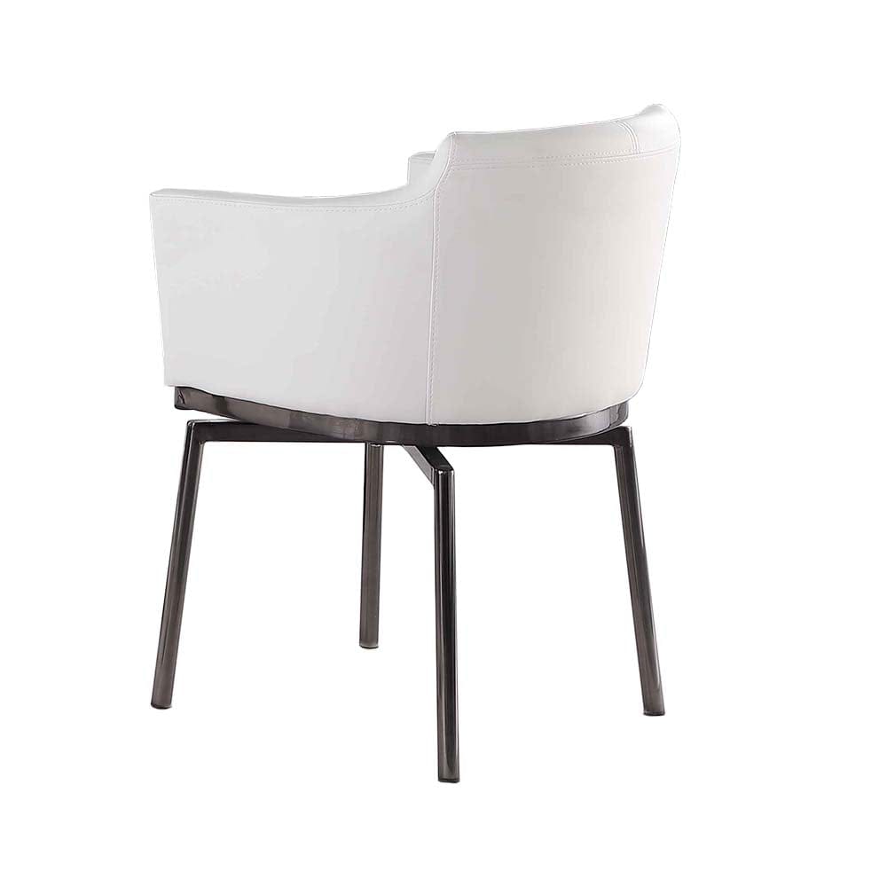 Chintaly - DUSTY-AC-BKC - Contemporary Arm Chair w/ Steel Legs & Memory Swivel - 2 Per Box - DUSTY-AC-BKC-WHT view 5