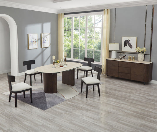 Chintaly - Edith Wooden 2-Door Buffet w/ 3 Drawers & Ceramic Top - EDITH-BUF view 2