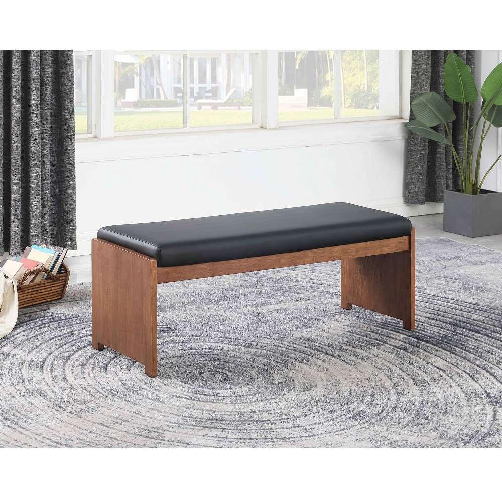 Chintaly - Emma - Upholstered Bench w/ Solid Wood Frame - EMMA-BCH-BLK veiw 6