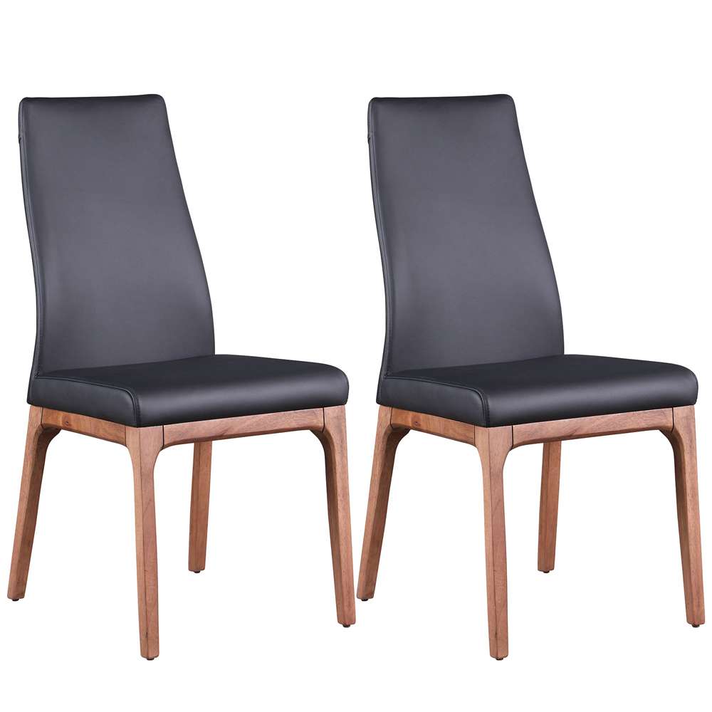 Chintaly - Esther Modern Contour Back Upholstered Side Chair w/ Solid Wood Base (Set of 2) - ROSARIO-SC-WAL-BLK veiw 7