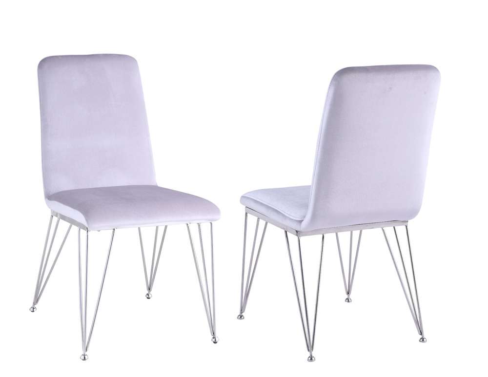 Chintaly - Fernanda - Contemporary Dining Set w/ Rectangular Glass Table & 6 Gray Side Chairs - FERNANDA-7PC-RCT veiw 3