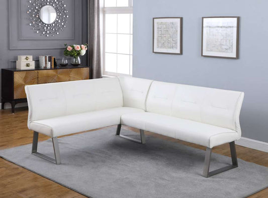 Chintaly - Gwen - Contemporary Counter Height Reversible Nook w/ Highlight Stitching - GWEN-CNT-NOOK-WHT veiw 2