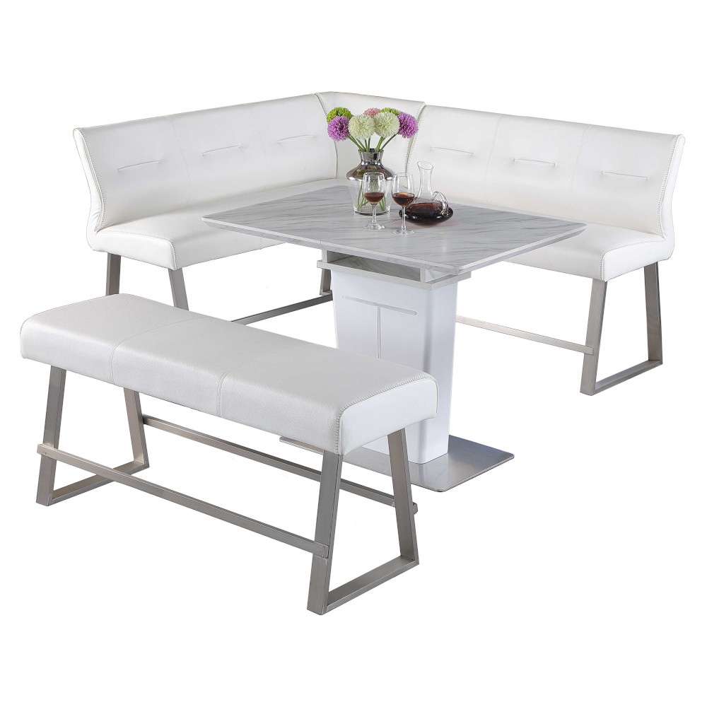 Chintaly - Gwen - Contemporary Dining Counter Set w/ Extendable Table, Reversible Nook and Bench - GWEN-CNT-3PC veiw 1